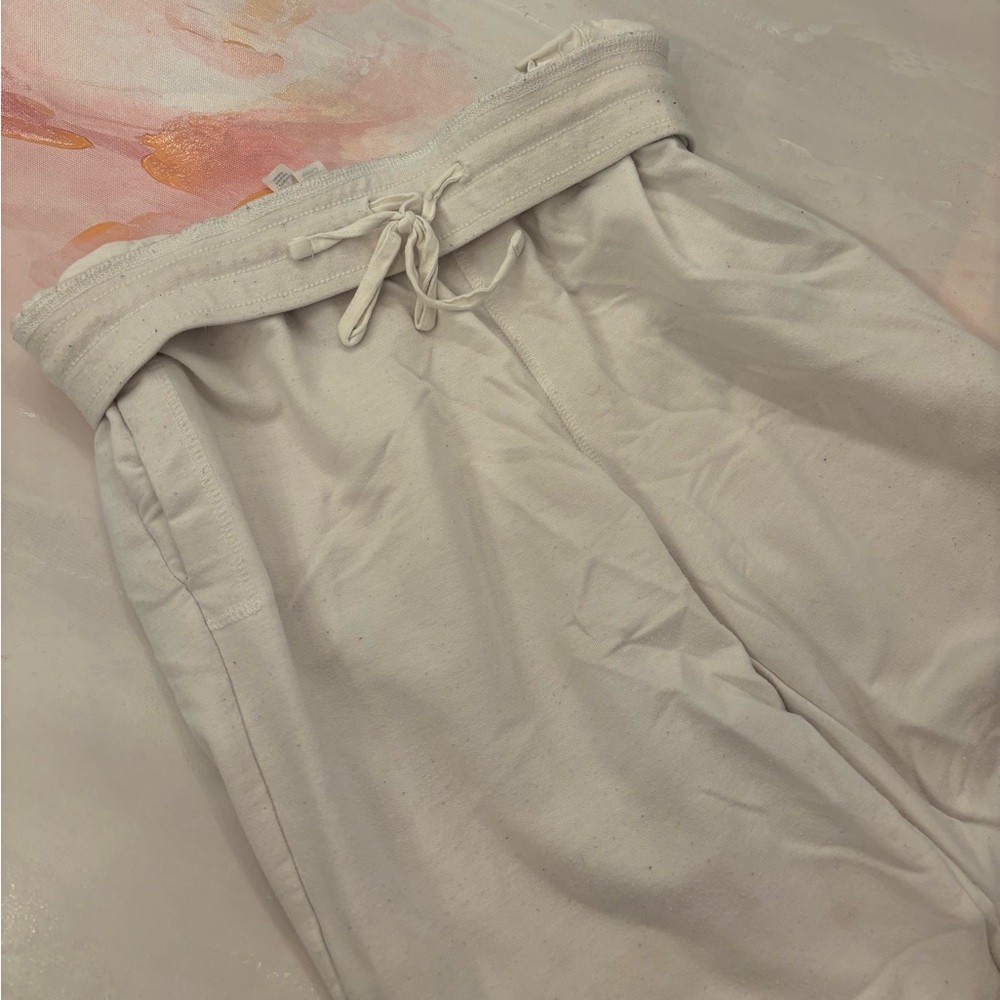 ALO YOGA White Wide Leg Drawstring Pants